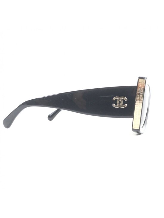 Chanel CC Logo Rectangle Shape Eyewear Sunglasses Book Gold main image 7